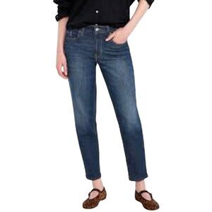 Old Navy Women's Medium Wash Blue Cotton/Spandex Mid-Rise OG Straight Secret Sli